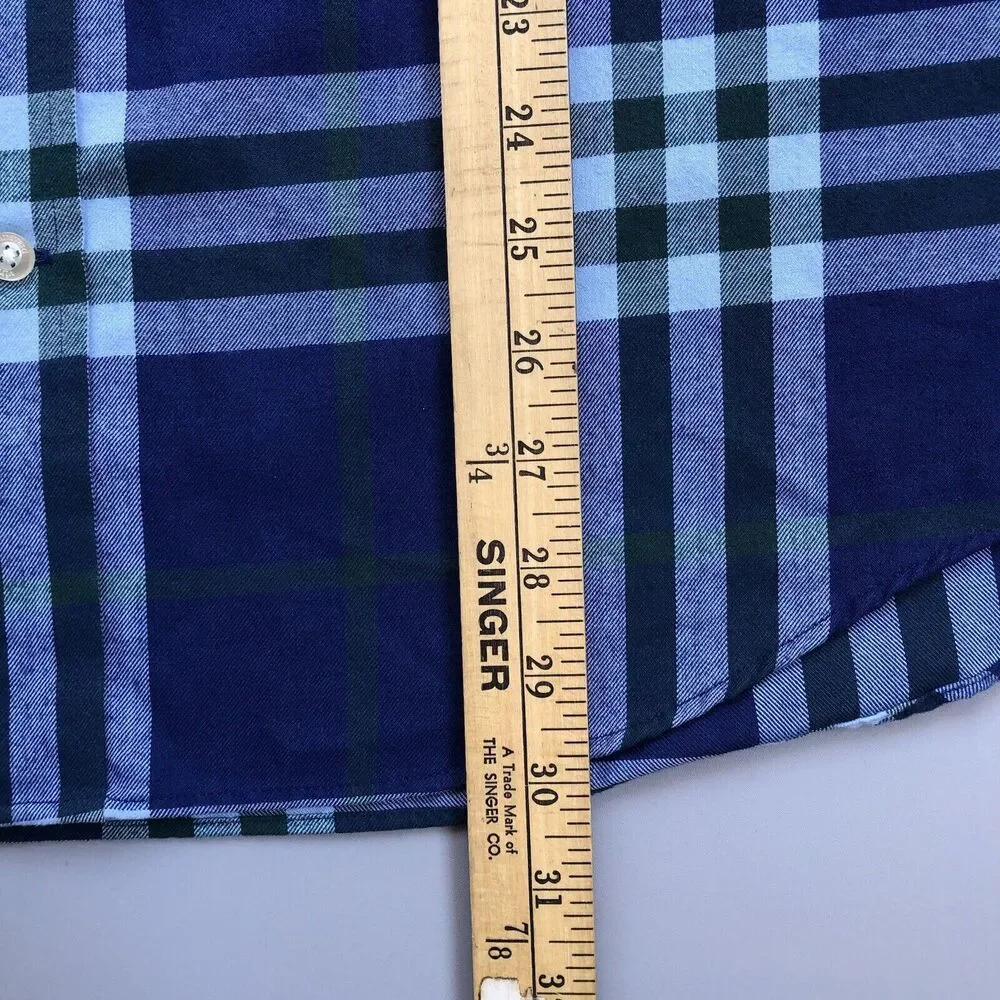 Vineyard Vines Slim Fit Crosby Shirt Blue Green Plaid Dress Shirt Men Large